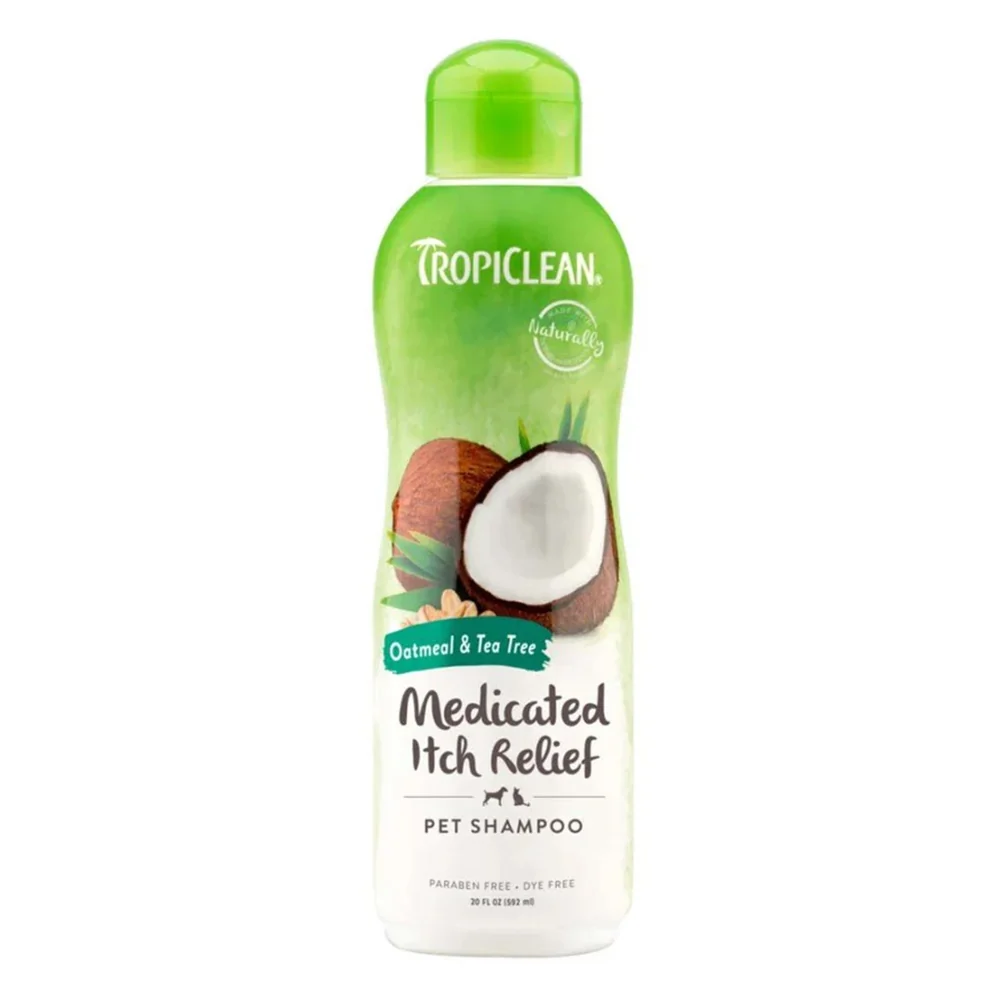 Elegant TropiClean Oatmeal Tea Tree Medicated Itch Relief Dog Cat Shampoo 20-oz Long-Lasting
