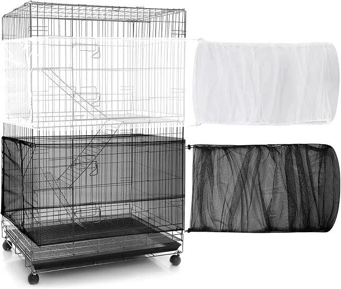 Stylish Shappy 2 Pieces Adjustable Bird Cage Seed Catcher Birdcage Cover Nylon Mesh Expertly Made