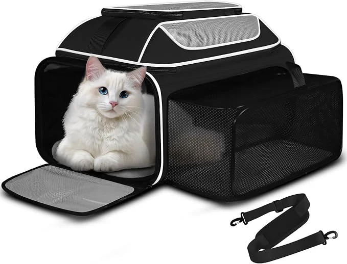 Practical Petskd Top and Side Expandable Pet Carrier 19x13x9 Inches Southwest Allegiant Smart