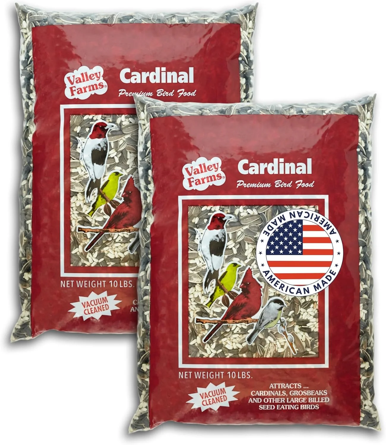 Powerful Valley Farms Cardinal Mix 10 LB 2-Pack 20 LB Total Wild Bird Food for Outside Feeders Cardinal Bird Seed with Black Oil Sunflower Seeds and Safflower Seeds Exceptional