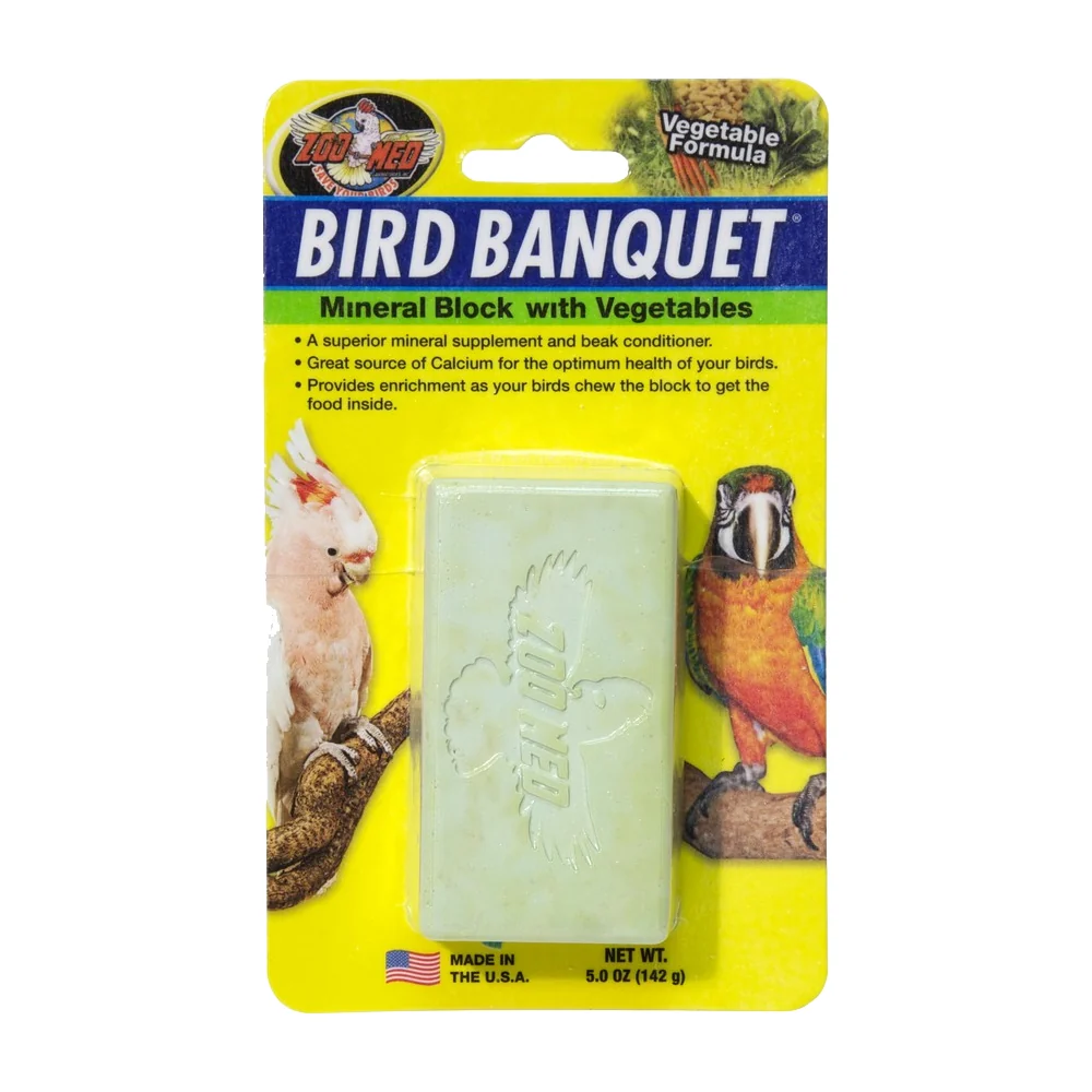 Trendy Zoo Med Bird Banquet Vegetable Formula Mineral Block Green Large 5-oz Quality
