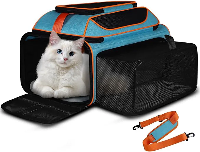 Prestigious Petskd Top and Side Expandable Pet Carrier 19x13x9 Inches Southwest Allegiant Proven