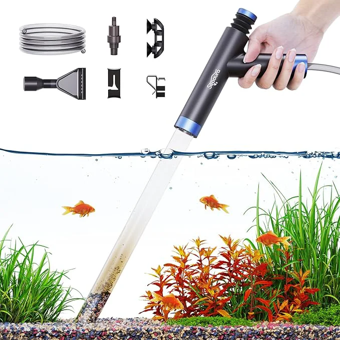 Top-Quality SEAOURA Aquarium Siphon Pump Gravel Cleaner Fish Tank Vacuum Gravels Cleaning Effective