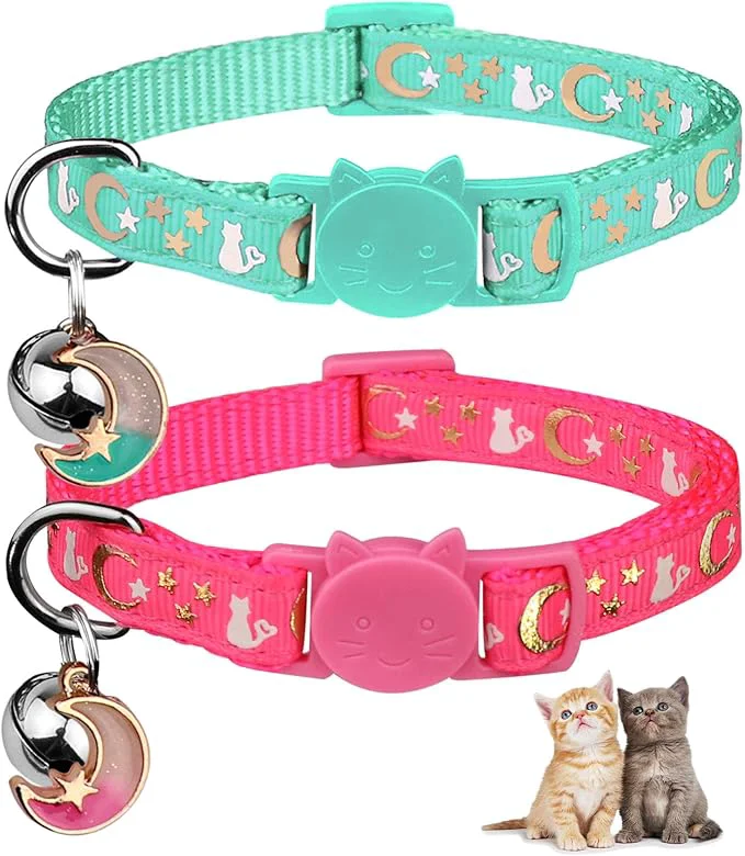 Carefully Designed 2PCS Breakaway Cat Collars Fine Crafted