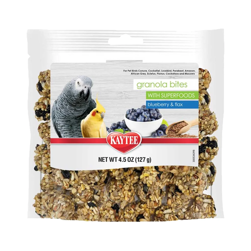 Practical Kaytee Granola Bites with Superfoods Blueberry Flax Pet Bird Treats 4.5-oz High-Performance