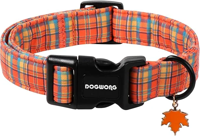 World-Class DOGWONG Fall Maple Dog Collar- Cute Classic Fall Autumn Flower Dog Collars Refined
