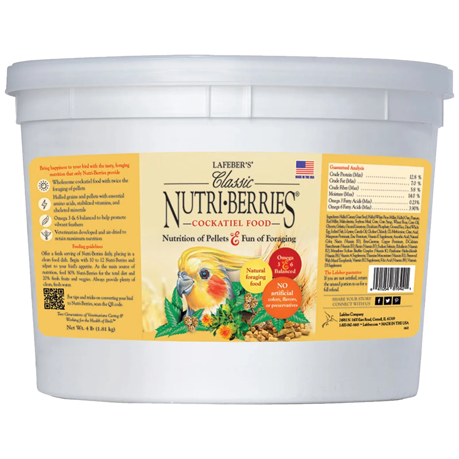 Recyclable Lafeber Classic Nutri-Berries Cockatiel Bird Food 4-lb Modern