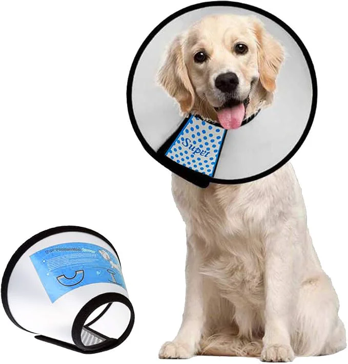 Carefully Designed Supet Dog Cone Collar Adjustable After Surgery Comfortable Pet Recovery Collar Breathable