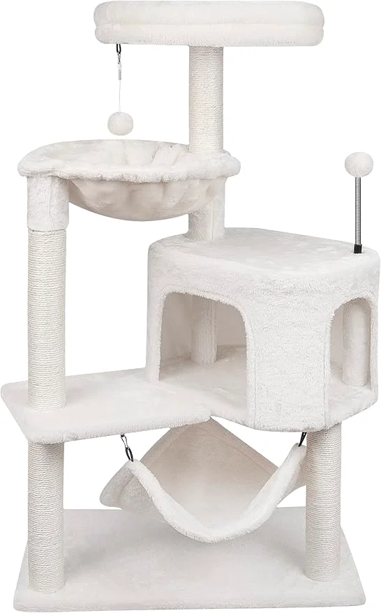 Top-Quality YUNIQUE 39.4'' Cat Tree with Cat Condo and Big Hammock Certified
