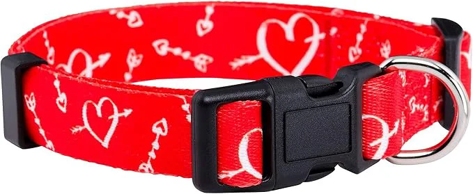 Comfortable Native Pup Valentine s Dog Collar- Valentines Day Pet Collars- Valentine Girly Environmentally Friendly