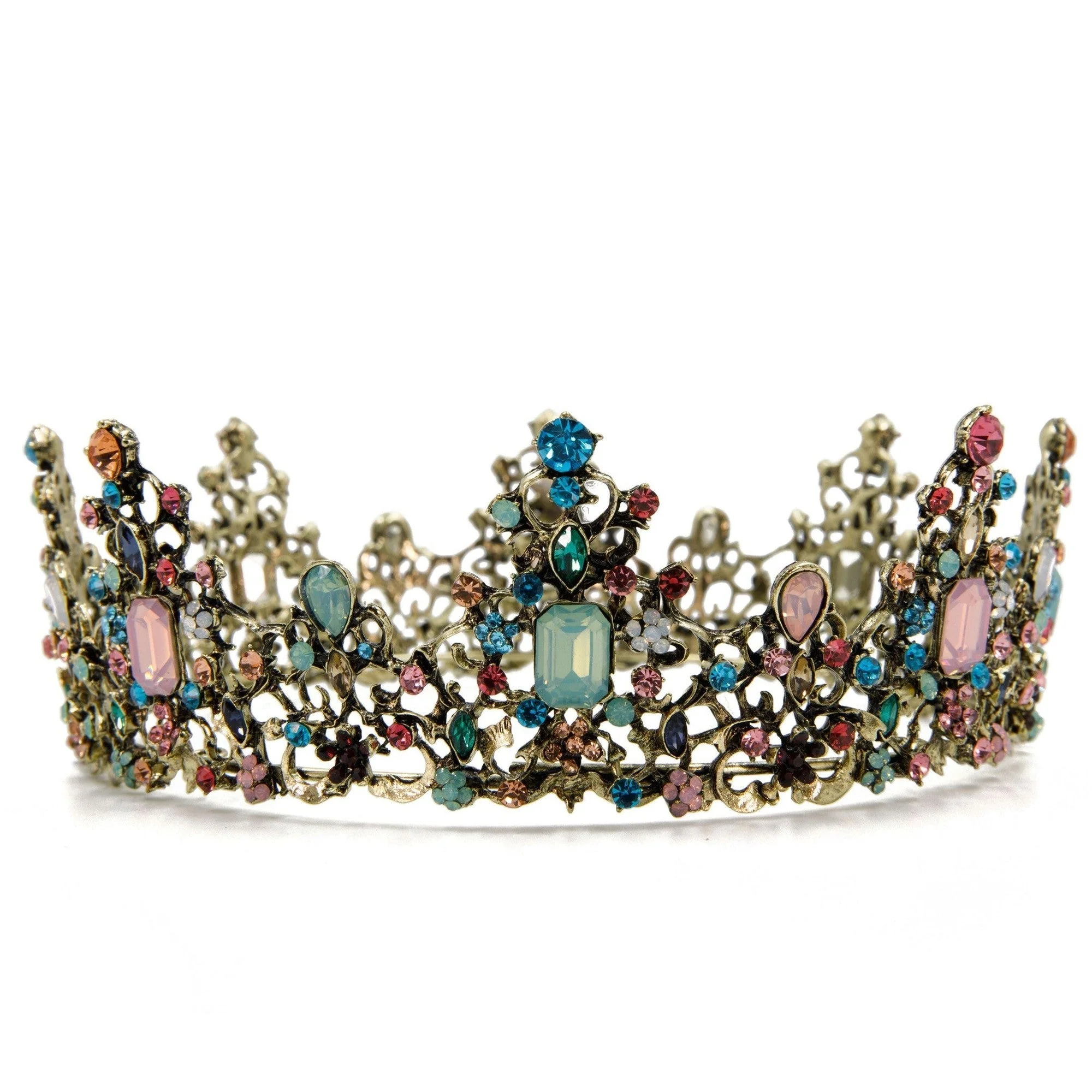 Premium Princess of Pastels Luxe Tiara Crown Royalty Crown Party or Bridal Hair Accessory Stylish