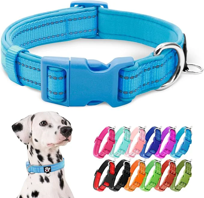 Sustainable azuza Reflective Dog Collar Soft Neoprene Padded Pet Collar Trusted