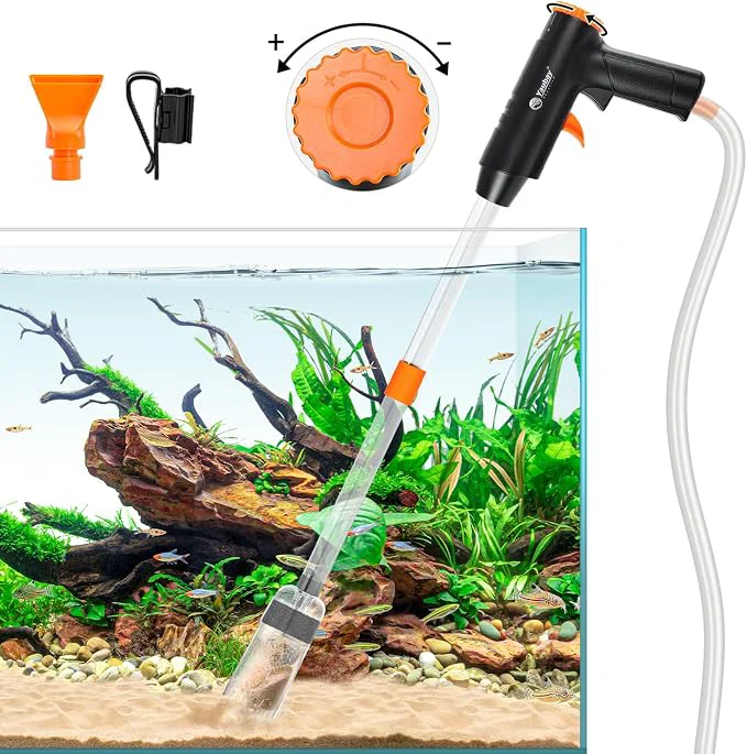 Safe 132GPH Manual Aquarium Gravel Cleaner Fish Tank Siphon Vacuum Cleaner High-End