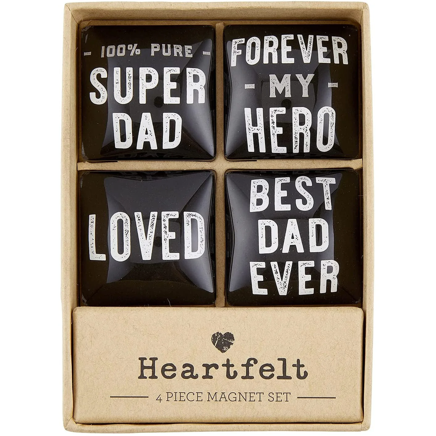 High-Grade Super Dad Square Glass Magnet Set In Gift Box Practical