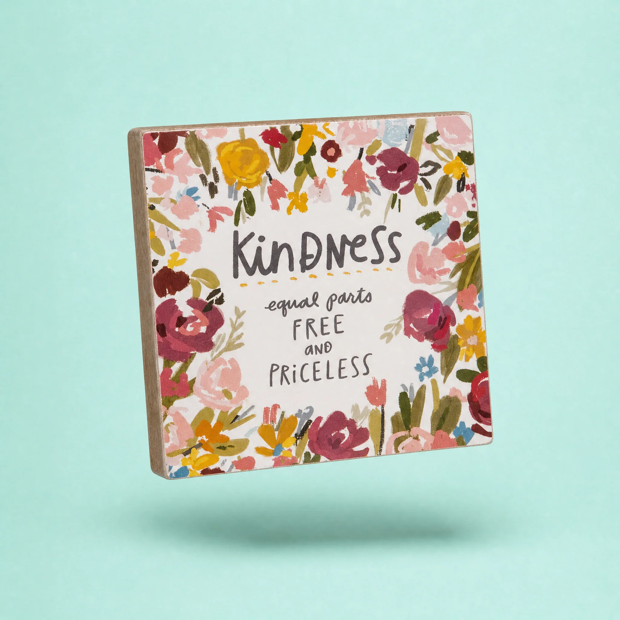 Sophisticated Kindness Equal Parts And Priceless Inspo Wooden Block Sign 4 x 4 Easy-to-Use