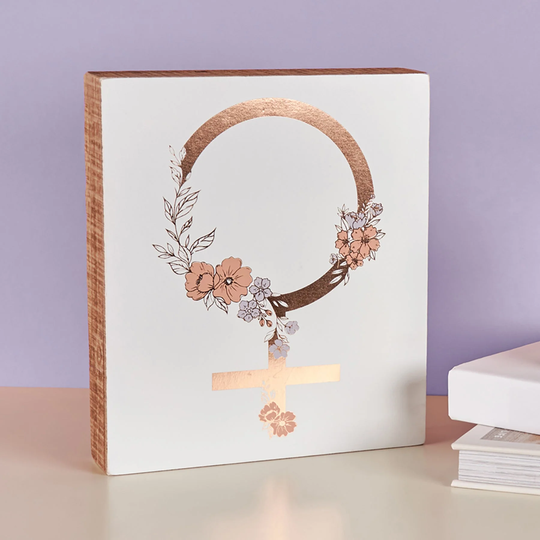 Flexible Female Box Sign Female Gender Symbol Wooden Sign Decor 7.75 x 9 Classic