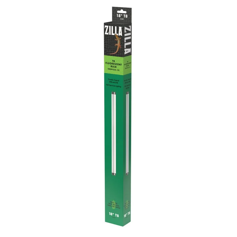 Easy-to-Use Zilla Tropical Series 25 T8 Fluorescent Reptile UVB Bulb 15W Reusable