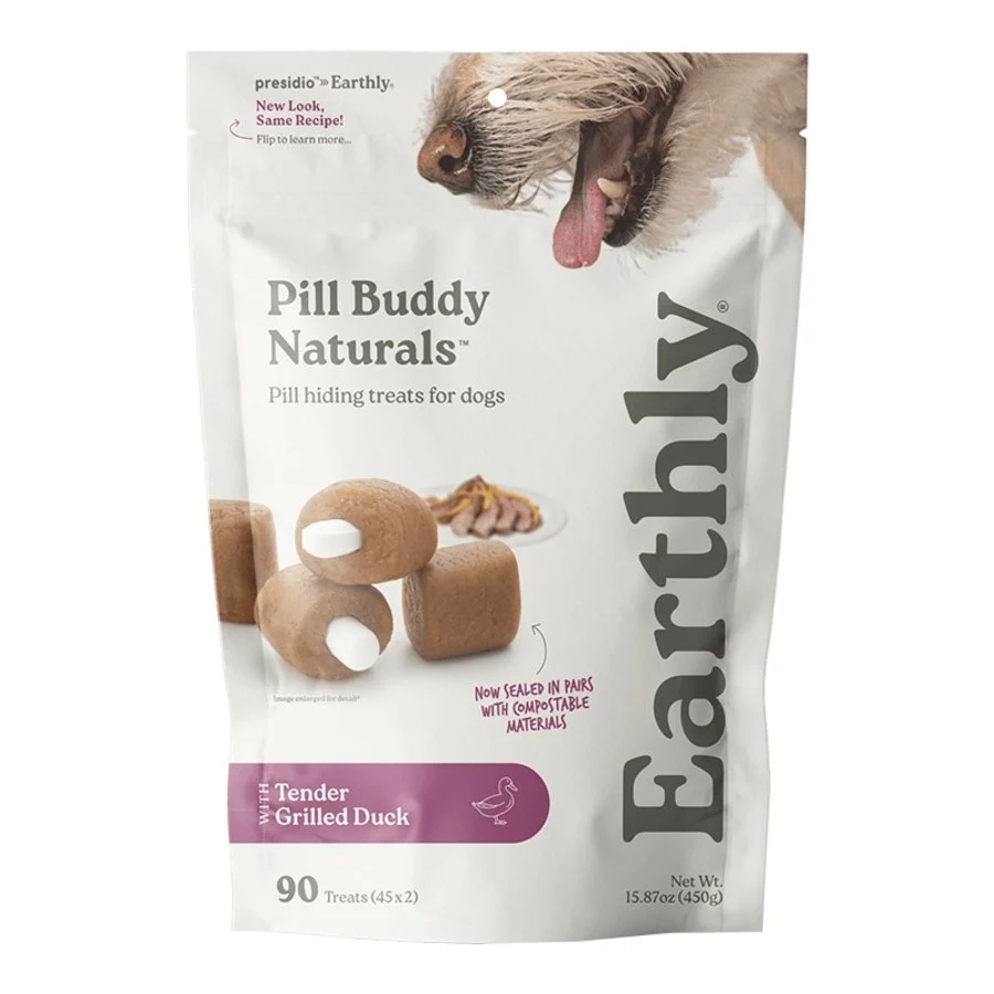 Unique Earthly Pill Buddy Naturals Soft Chewy Dog Treats Tender Grilled Duck 90 Count 15.87-oz Verified