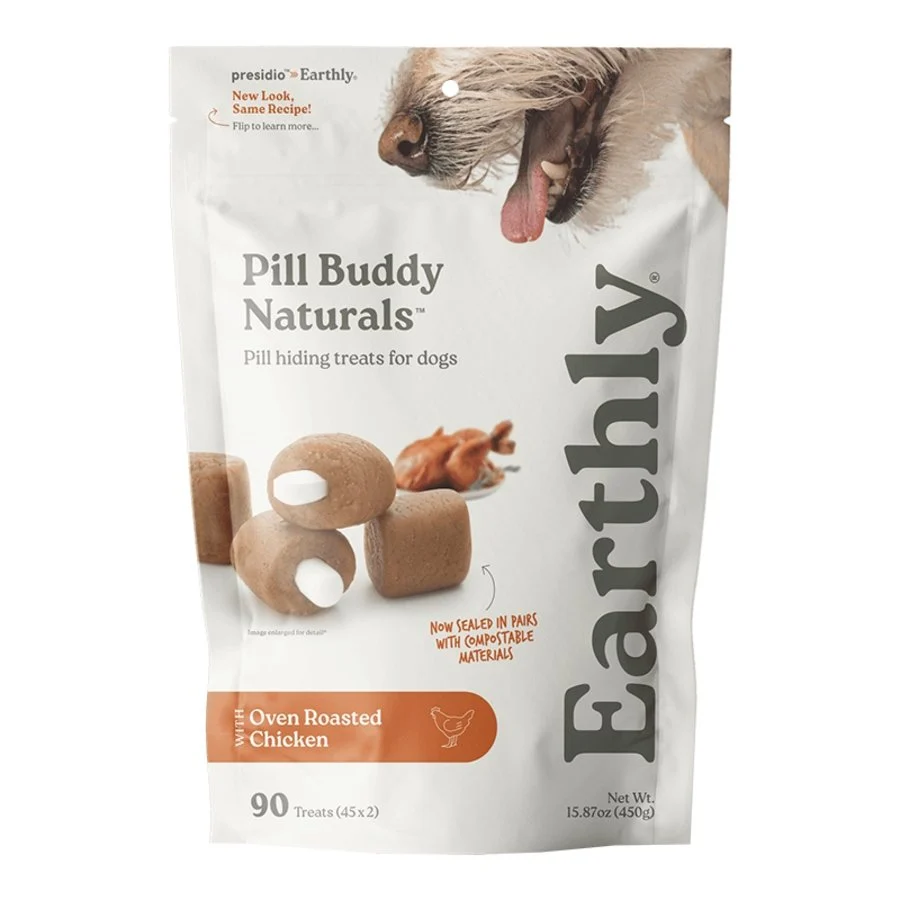 Versatile Earthly Pill Buddy Naturals Soft Chewy Dog Treats Oven Roasted Chicken 90 Count 15.87-oz Excellent