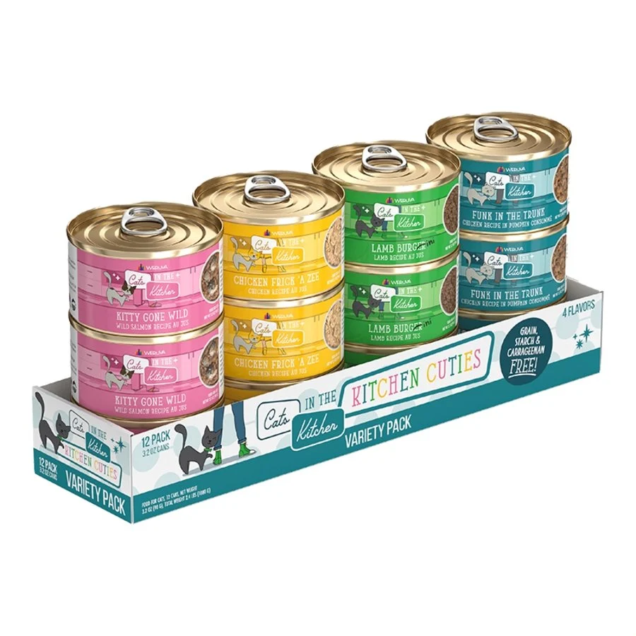 Stylish Weruva Cats in the Kitchen Cuties Variety Pack Canned Cat Food 3.2-oz Cans 12 Count Long-Lasting