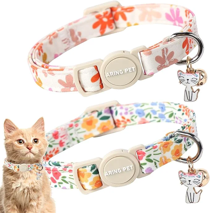 Easy-to-Use ARING PET 2 Pack Cat Collars-Cute Breakaway Cat Collar Contemporary