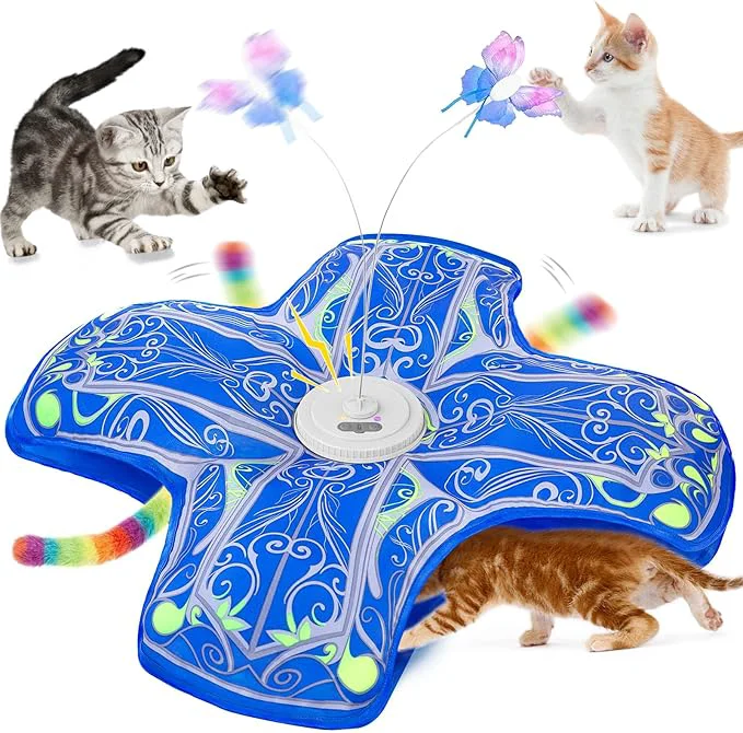 Breathable Interactive Cat Toys for Indoor Cats Rechargeable Touch Activated Hide and Official