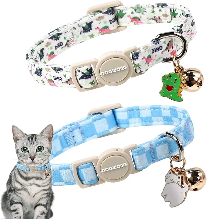 Sustainable 2 Pack Dinosaur Cat Collars Breakaway Superior