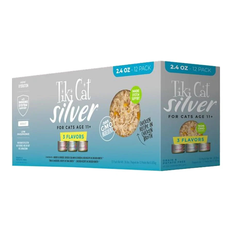 Selected Tiki Pets Cat Silver Variety Pack Wet Cat Food 2.4-oz Cans 12 Count Outstanding