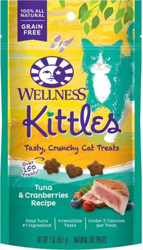 Original Wellness Kittles Natural Grain- Crunchy Cat Treats Tuna Cranberries Recipe 2-oz Verified