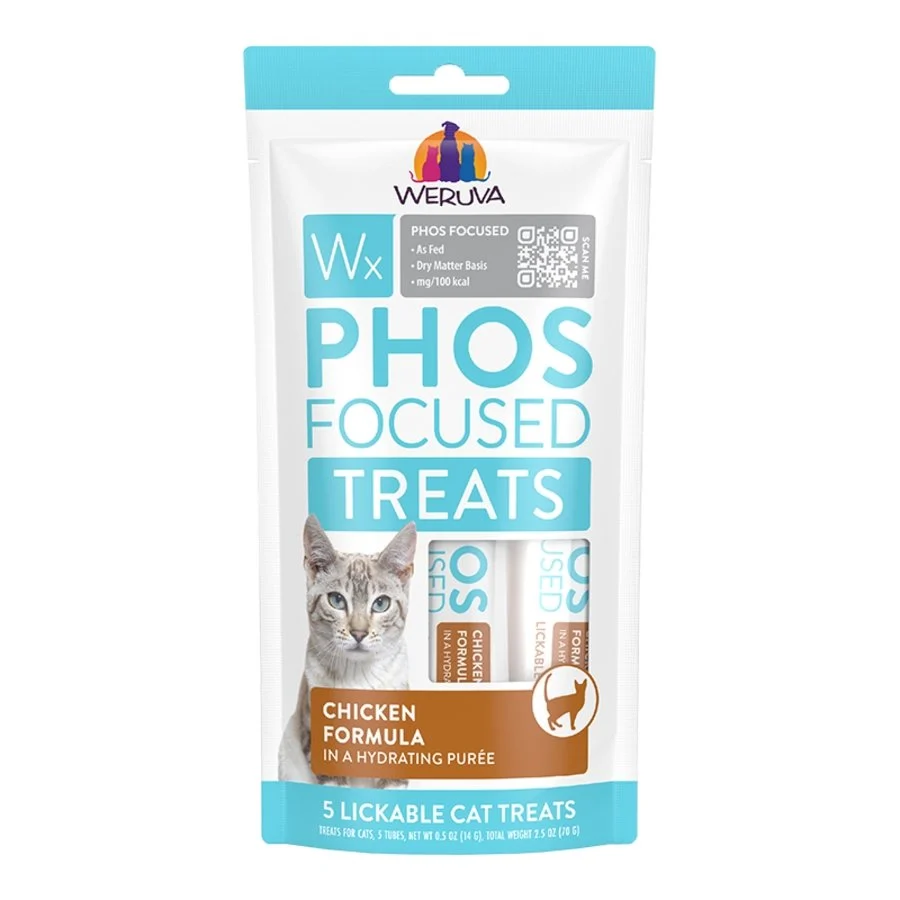 Certified Weruva Wx Phos Focused Lickable Cat Treats Chicken Formula in Hydrating Purée 0.5-oz Tubes 5 count Fine Crafted