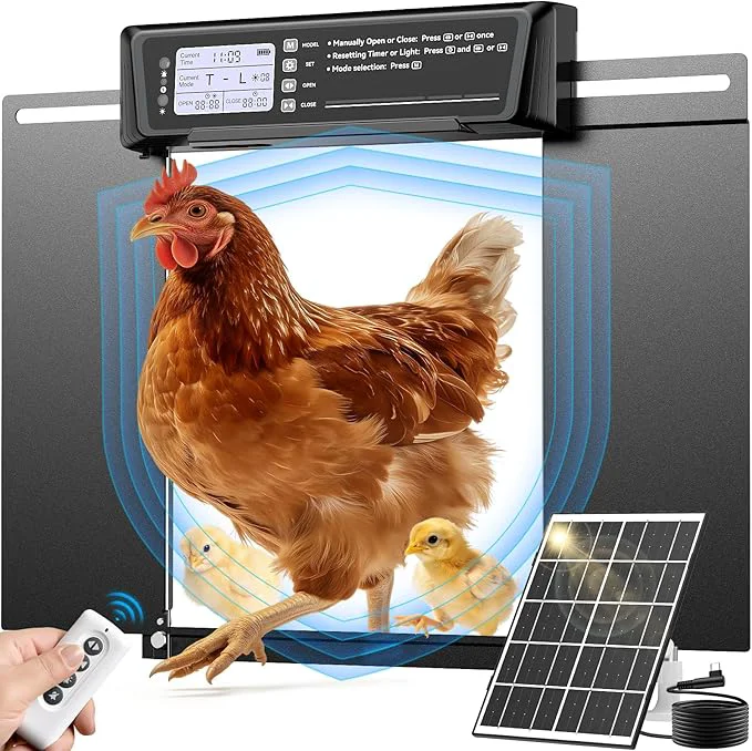 Stylish Automatic Chicken Coop Door Large Size 7W Solar Powered Fast