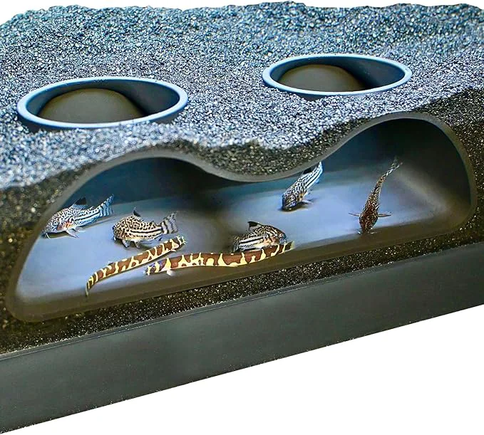 Convenient Aquarium Underground Tunnel Cave Natural Curve Two Hole Viewing Fish Shrimp Luxury
