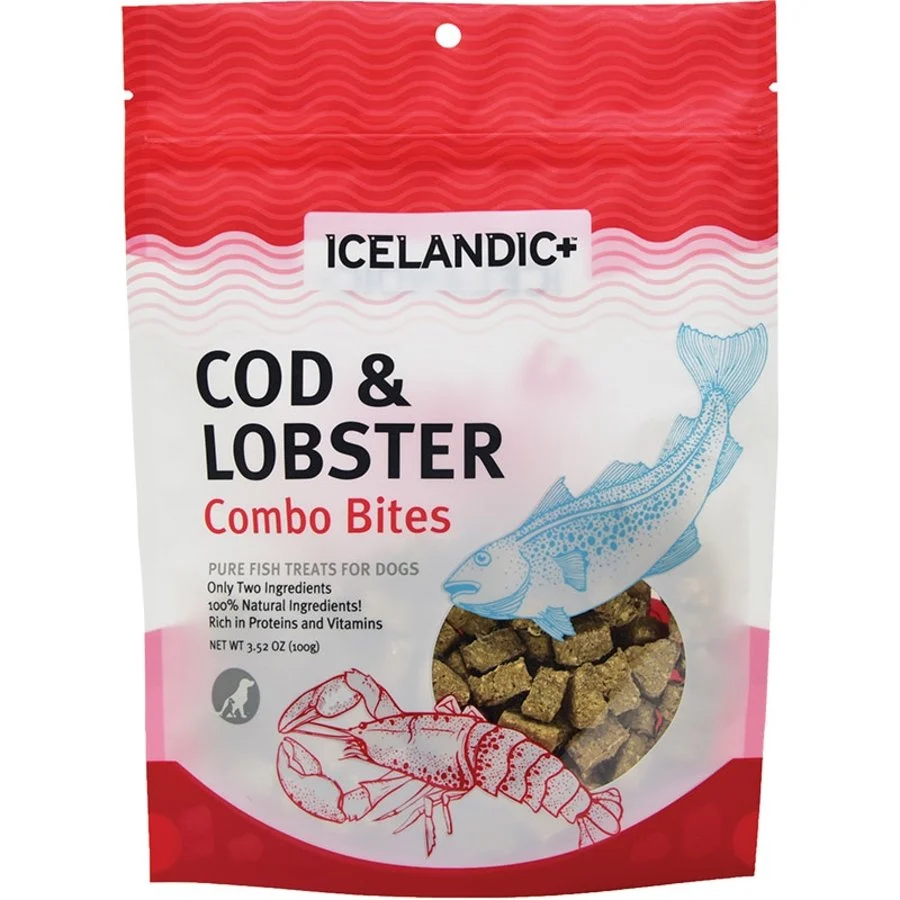User-Friendly Icelandic Cod Lobster Combo Bites Pure Fish Crunchy Dog Treats 3-oz Easy-to-Use
