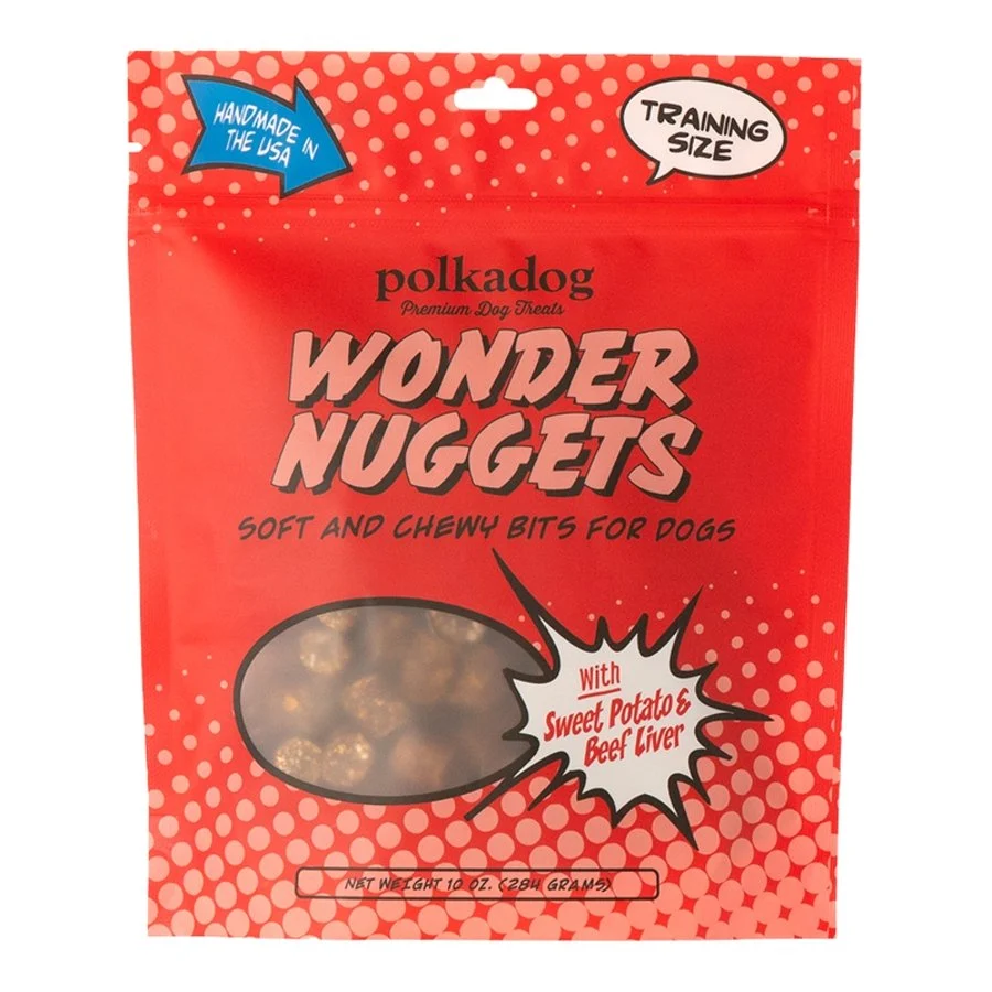Functional PolkaDog Bakery Wonder Nuggets Beef Sweet Potato Soft Chewy Training Treats for Dogs Cats 10-oz Pouch Quality