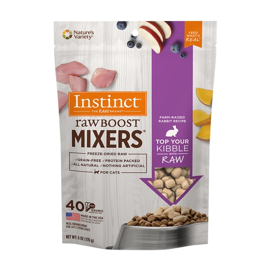Elegant Instinct Raw Boost Mixers ze-Dried Cat Food Topper Rabbit Recipe 6-oz Responsible