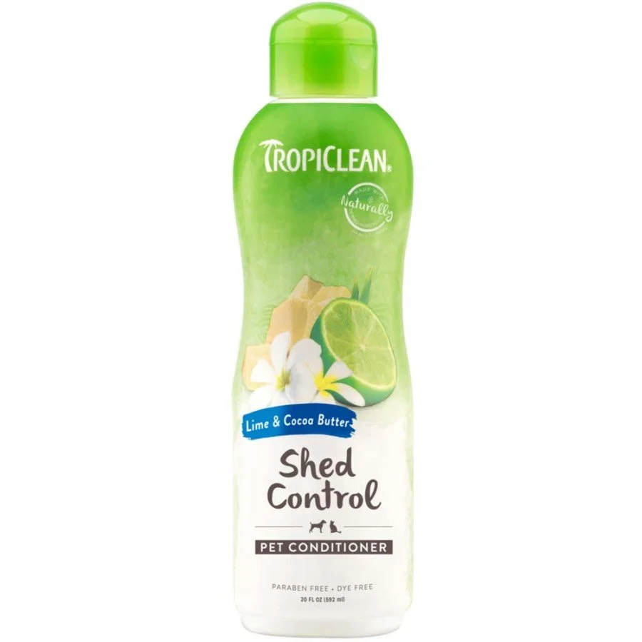 Green TropiClean Lime Cocoa Butter Shed Control Dog Cat Conditioner 20-oz Advanced