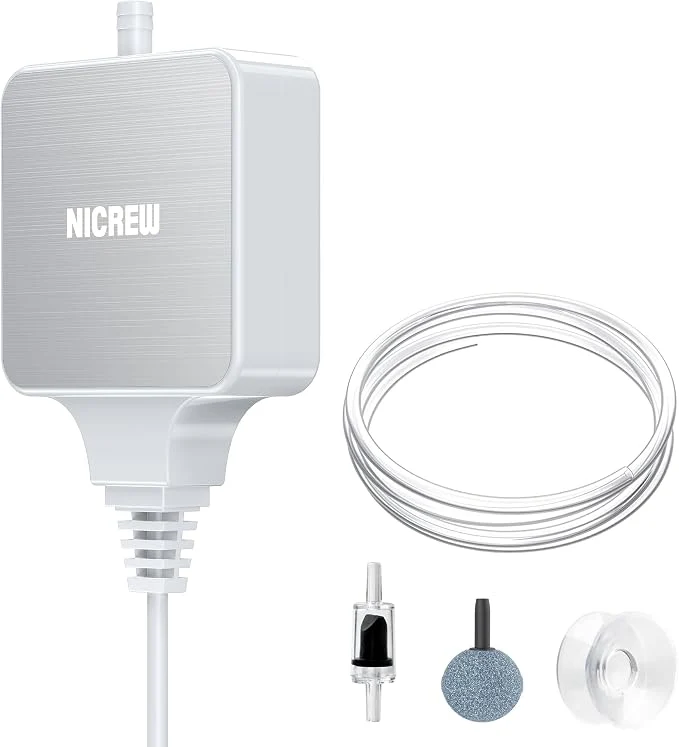 Certified NICREW Nano Silent Aquarium Air Pump White Aquarium Aerator First-Class