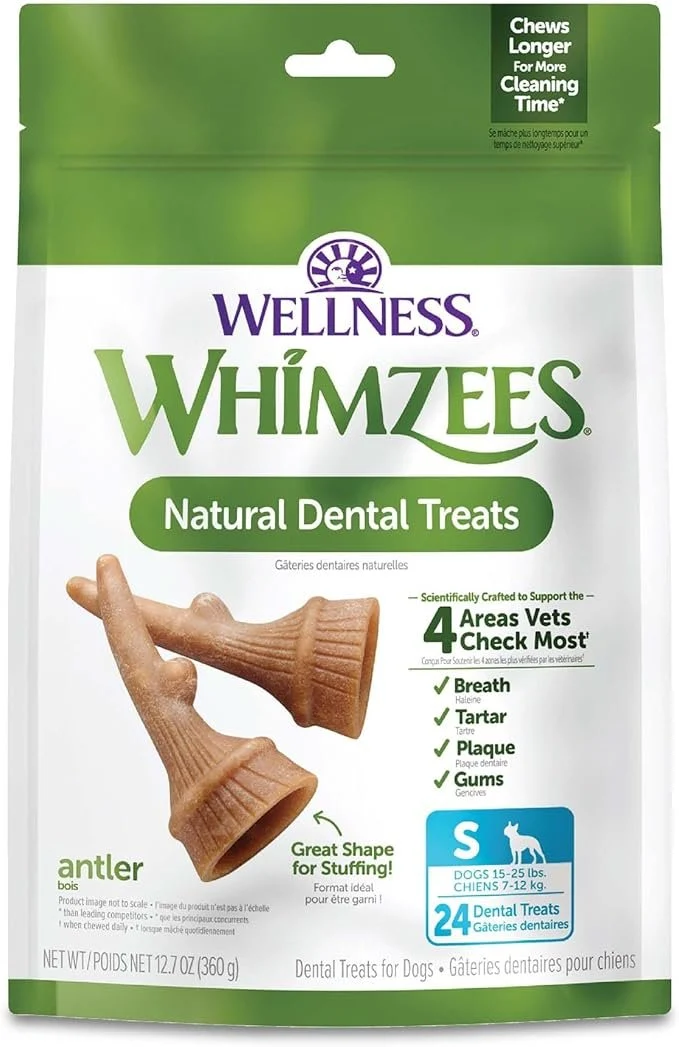 Certified Whimzees Occupy Antler Natural Dental Dog Treats Small 24 Count 12.7-oz Luxury