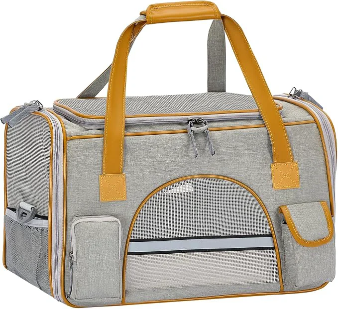 Reliable 18x11x11 Inches Cat Carrier– Fits Pets Up to 16 lbs Anti-Collapse Design Soft