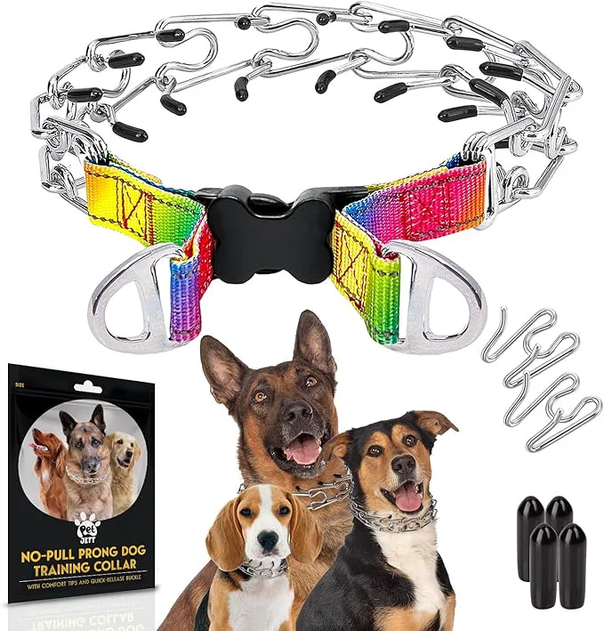 Traditional PetJett Prong Collar for Dogs Training Collar Adjustable Choke Collar for Dog Fast