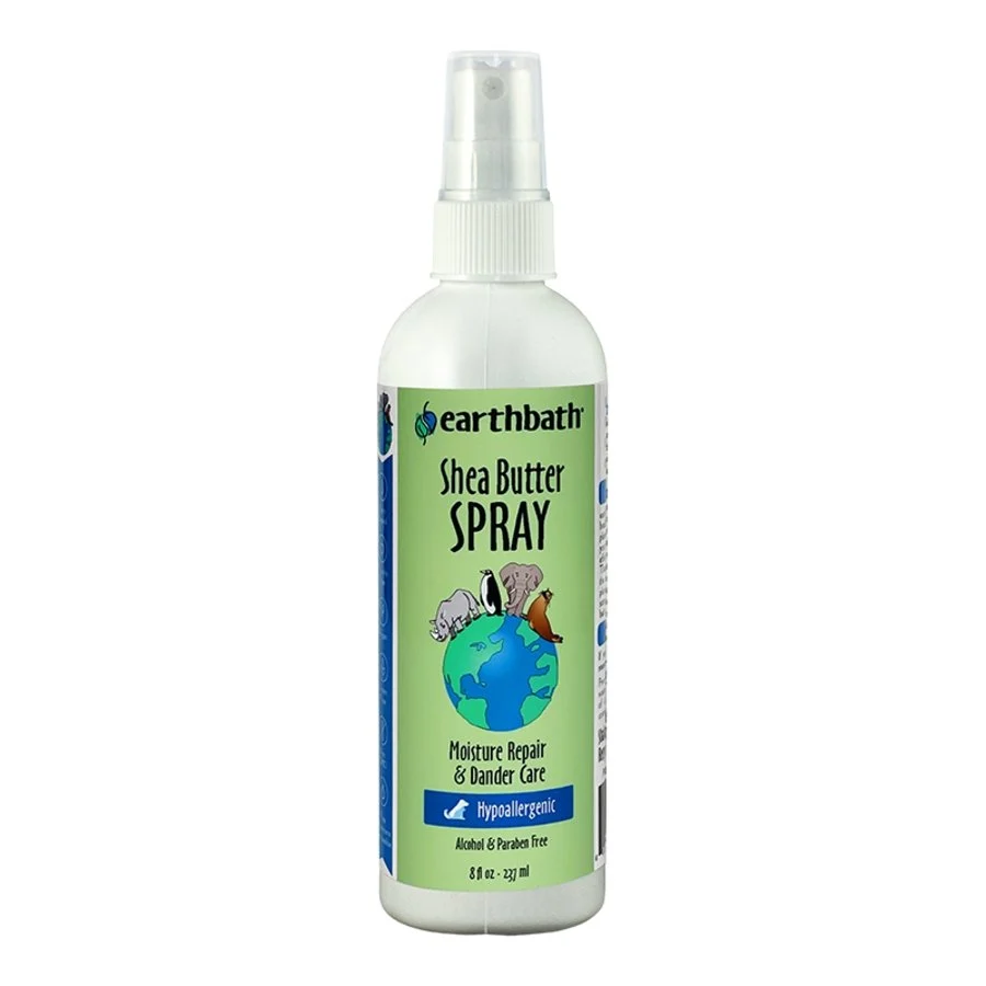Natural Earthbath Shea Butter Moisture Repair Dander Care Hypoallergenic Spray for Dogs Cats 8-oz Enhanced