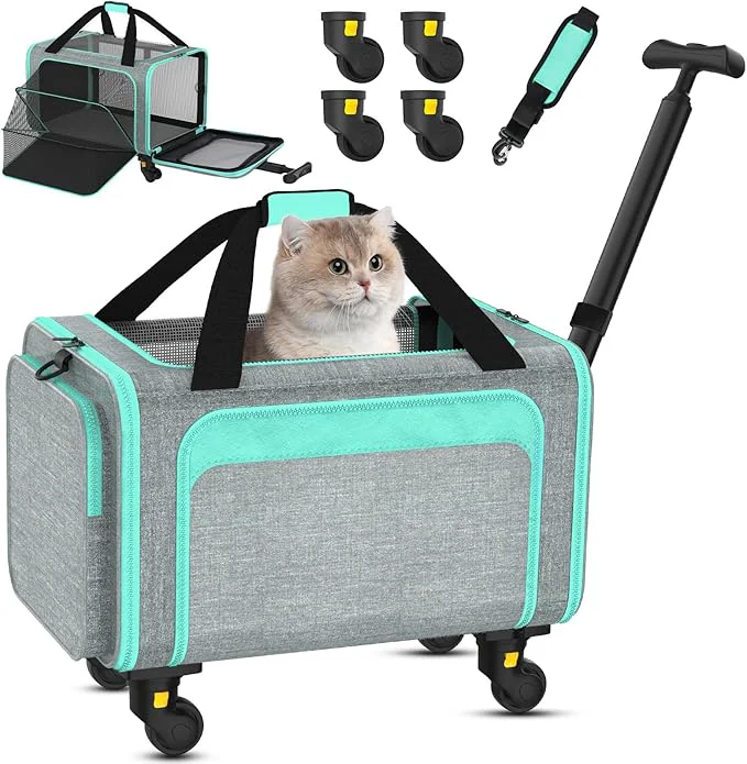 Superior Rolling Pet Carrier with Detachable Wheels Powerful