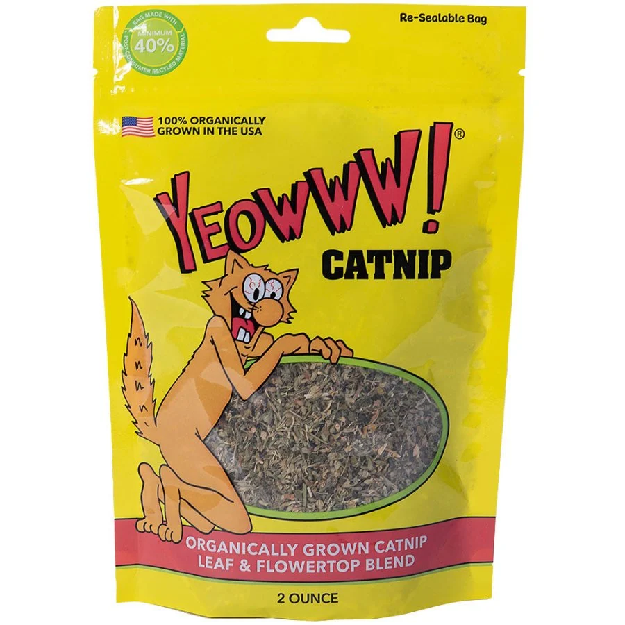 Premium Yeowww Organically Grown Leaf Flowertop Blend Catnip 2-oz Relaxed
