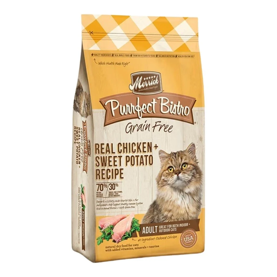 Dependable Merrick Purrfect Bistro Grain Adult Dry Cat Food Chicken Sweet Potato Recipe 12-lb Top-Quality