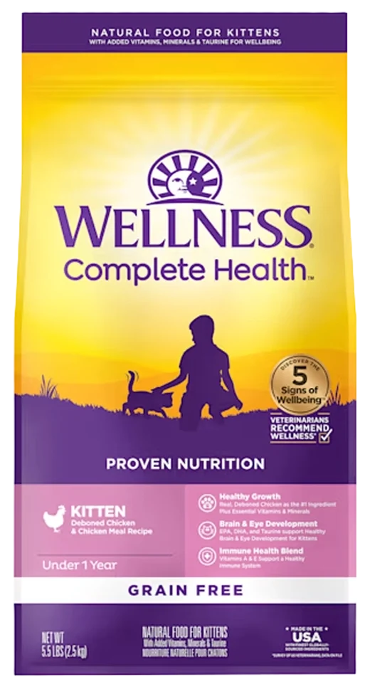 World-Class Wellness Complete Health Grain- Kitten Dry Cat Food Deboned Chicken Chicken Meal Recipe 5.5-lb Powerful