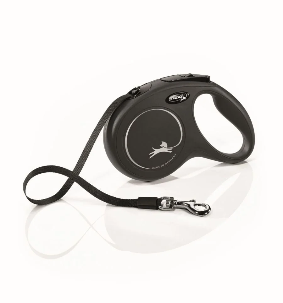 Versatile Flexi Classic Nylon Cord Dog Leash Black Medium 16-ft Up To 55-lb Exclusive