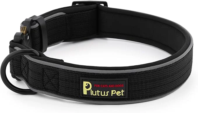 Trendy Plutus Pet Tactical Dog Collar Reflective Adjustable Heavy Duty Dog Collar Organic