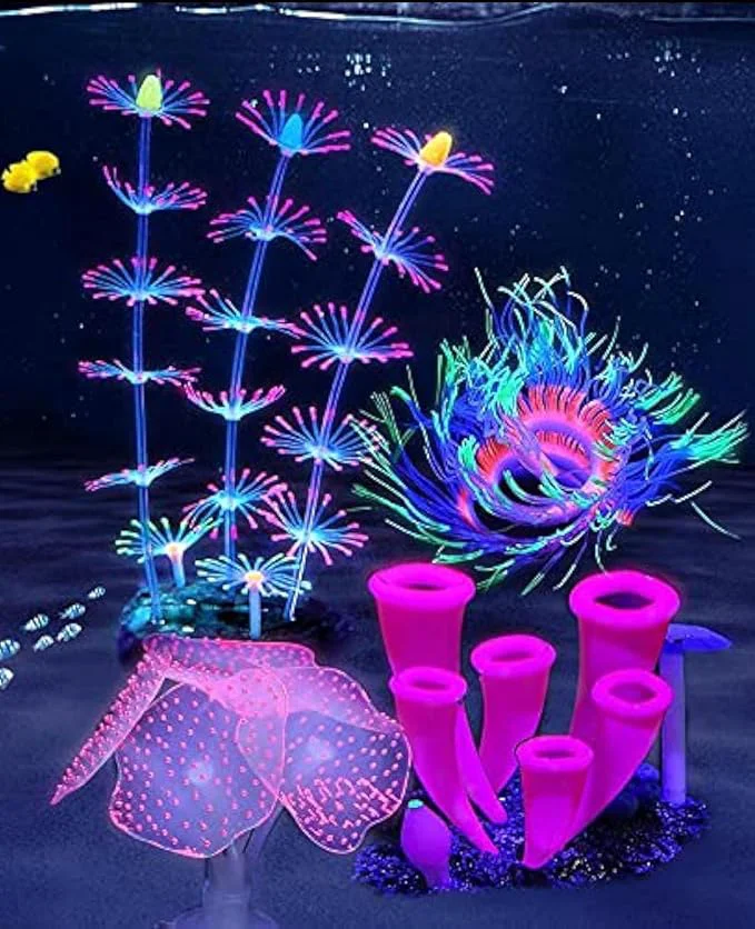 Casual 4 Pieces Aquarium Fish Tank Decorations Stylish