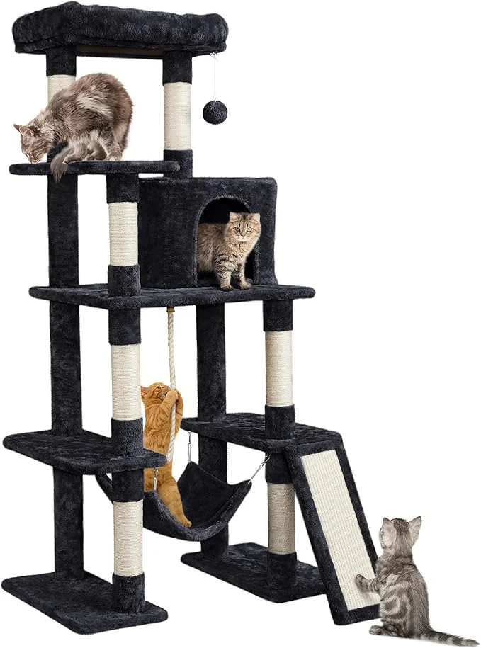 User-Friendly Yaheetech Cat Tree Cat Tower 63in Multi-Level Pet Furniture Selected