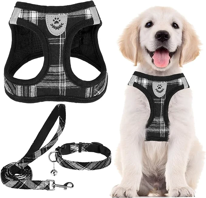 Breathable PUPTECK Adjustable Dog Harness Collar and Leash Set Step in No Pull Pet Harness Artisan